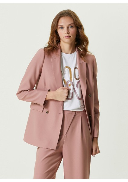 Pudra Rengi Kadın Kruvaze Slim Fit Ceket 1087421