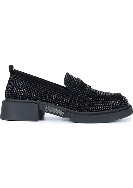 Siyah Kadın Süet Loafer 1061 2301-1 Bn Ayk SK24-25
