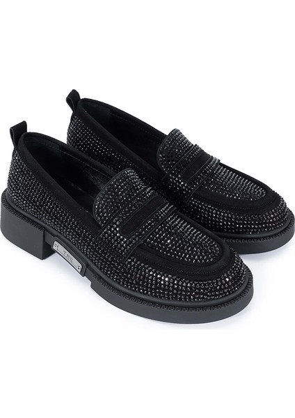 Siyah Kadın Süet Loafer 1061 2301-1 Bn Ayk SK24-25 fiyatları
