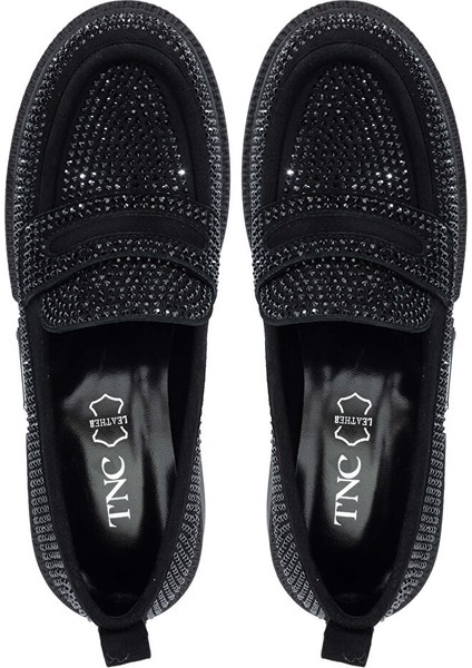 Siyah Kadın Süet Loafer 1061 2301-1 Bn Ayk SK24-25 indirimleri