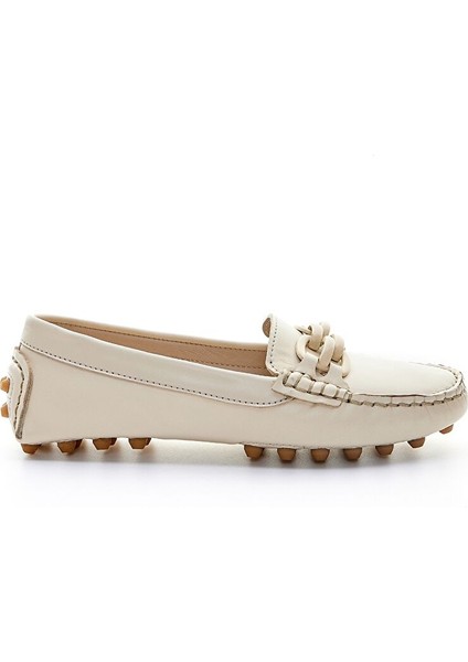 Bej Kadın Deri Loafer 355 4045 Bn Ayk Y23