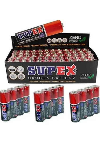 Supex R6 Aa 1.5V Kalem Pil 4’lü Paket – Çinko Karbon Teknolojisi, Uzun Ömürlü Güç, Kumanda, Oyuncak, Saat Gibi Düşük Enerjili Cihazlar Için Ekonomik ve Güvenilir Enerji Kaynağı fırsatları