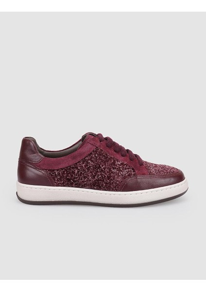 Bordo Kadın Deri Sneaker 126126