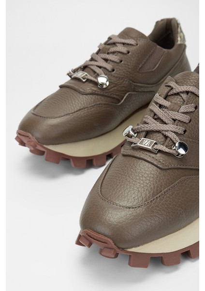 Siyah Kadın Deri Sneaker 1011 6215 Bn Ayk SK23/24