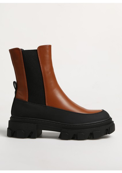 Kahverengi-Siyah Kadın Bot Onltola-11 Pu Chunky Boot