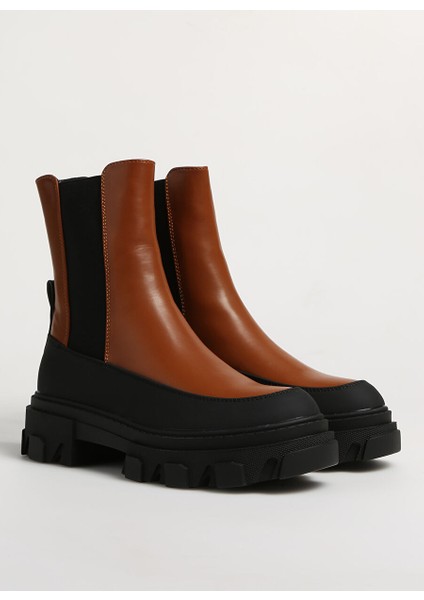 Kahverengi-Siyah Kadın Bot Onltola-11 Pu Chunky Boot