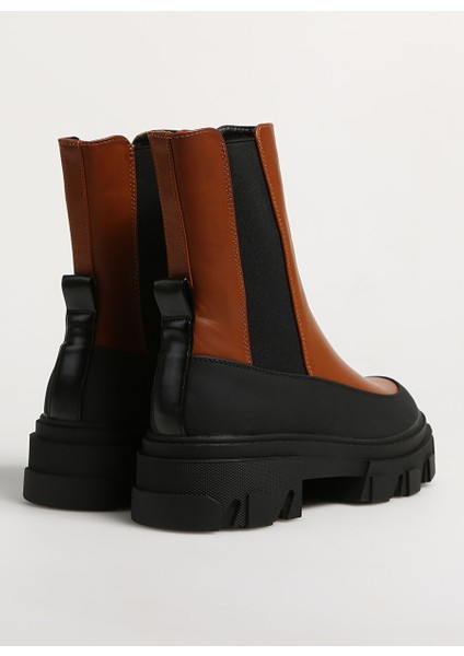 Kahverengi-Siyah Kadın Bot Onltola-11 Pu Chunky Boot