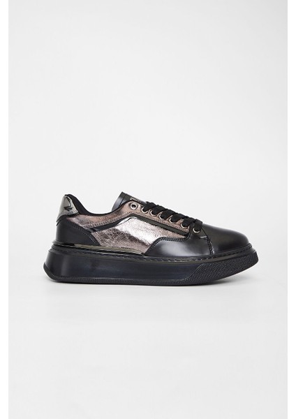 Kadın Siyah/antrasit Suni Deri Sneakers & Spor Ayakkabı
