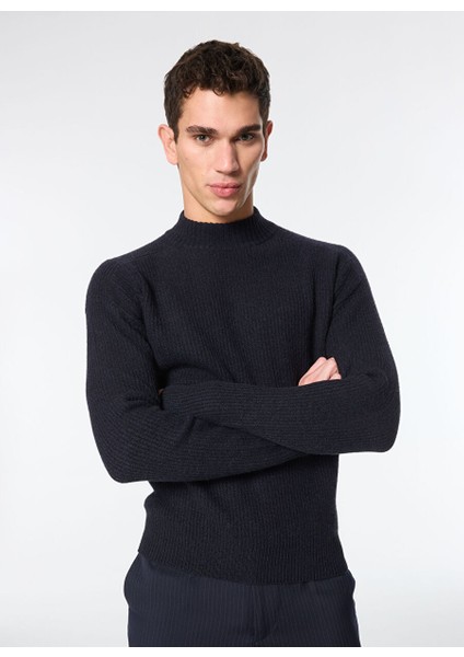 Lacivert Erkek Bisiklet Slim Fit Kazak Q M170 5623 fırsatları