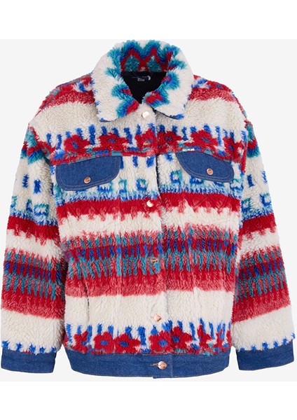 Çok Renkli Kadın Gömlek Relaxed Mont W41R0780623 Fun Floral Dış Giyim