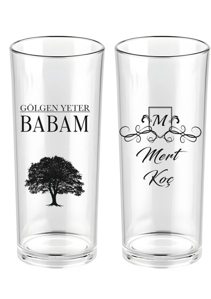 Kişiye Özel Rakı Bardak -2 Adet -Gölgen Yeter Babam