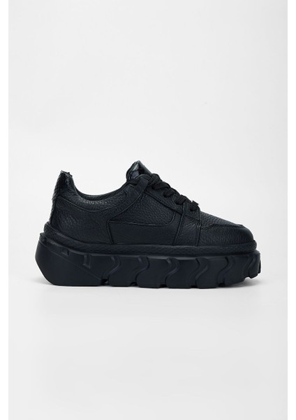 Siyah Kadın Deri Sneaker 1011 6186 Bn Ayk SK23/24