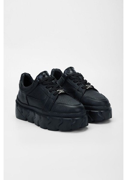 Siyah Kadın Deri Sneaker 1011 6186 Bn Ayk SK23/24