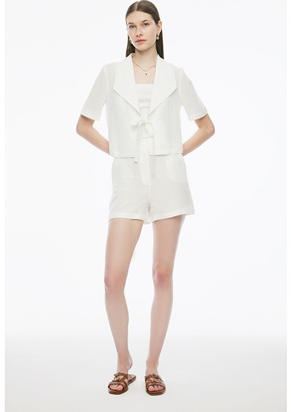 Celans Regular Fit Crop Boy Takma Kol Ekru Renk Kadın Ceket fiyatları
