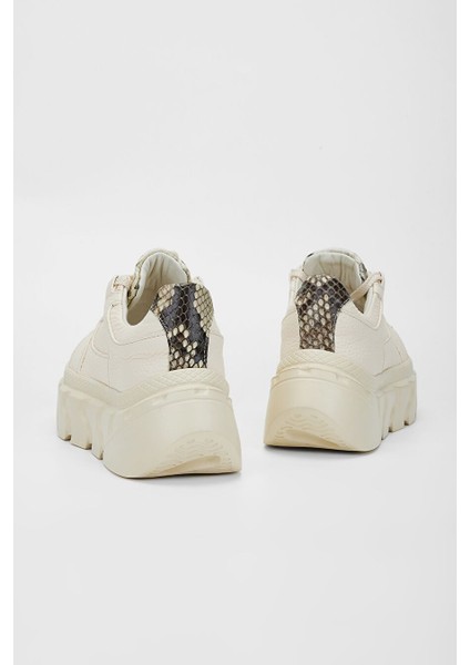 Kadın Bej Floter Hakiki Deri Sneakers & Spor Ayakkabı