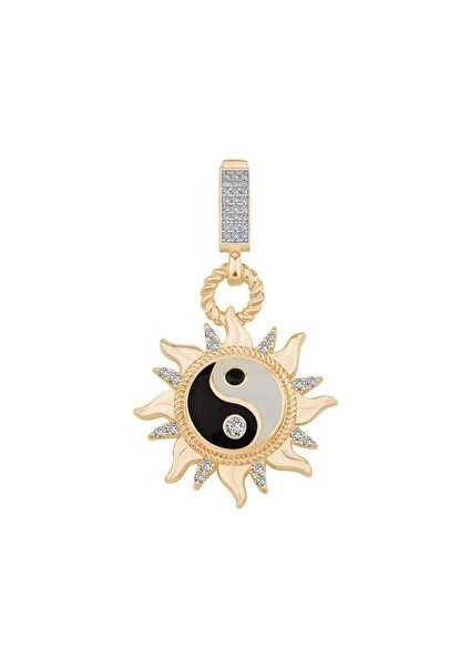 Altın Yin Yang Kolye Ucu Charm