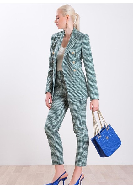 Desenli Düğmeli Kruvaze Blazer Ceket fiyatları
