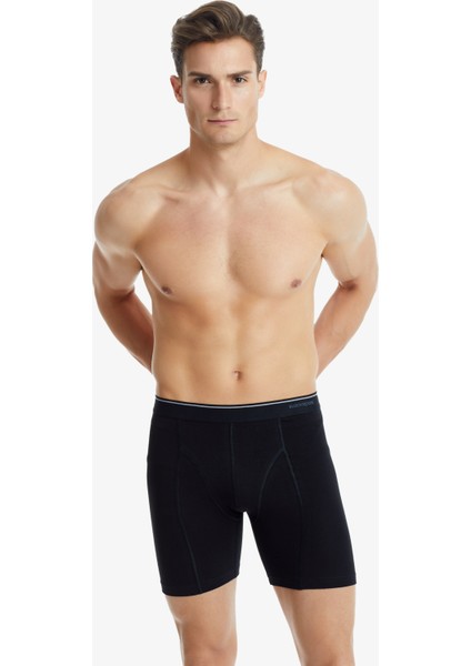 Erkek Retro Pamuk Elastan Boxer 9216 - Siyah