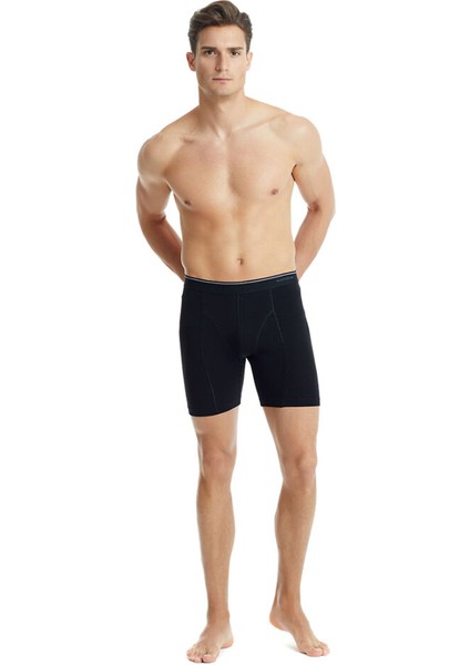 Erkek Retro Pamuk Elastan Boxer 9216 - Siyah fırsatları