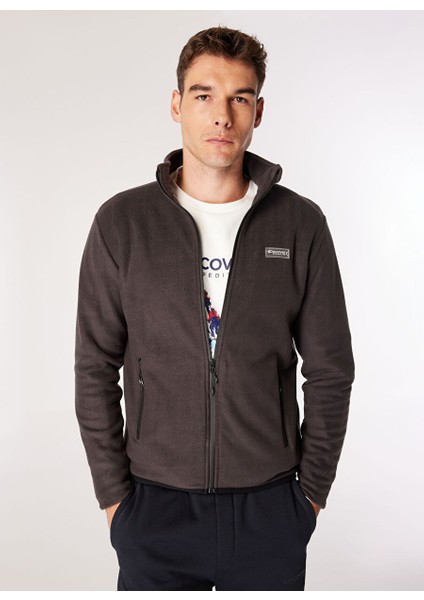 Antrasit Erkek Dik Yaka Basic Polar Sweatshırt D4WM-SWT3994
