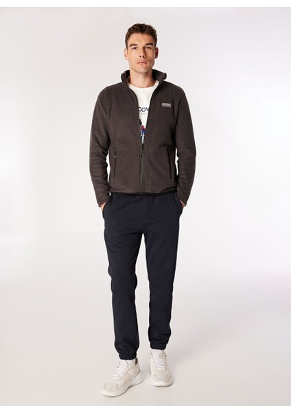 Antrasit Erkek Dik Yaka Basic Polar Sweatshırt D4WM-SWT3994