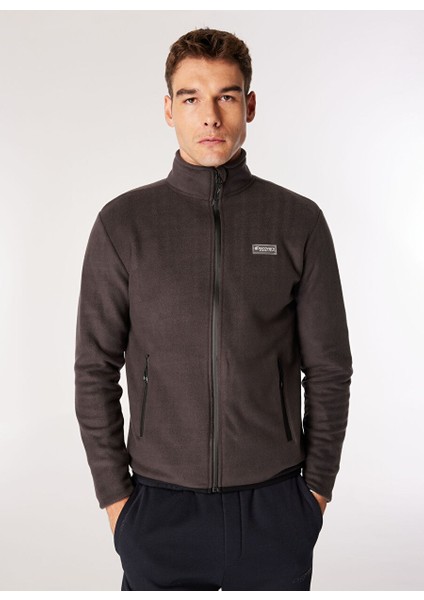 Antrasit Erkek Dik Yaka Basic Polar Sweatshırt D4WM-SWT3994