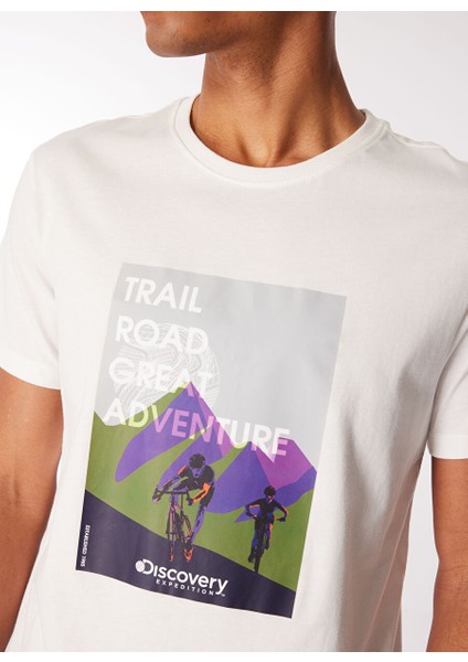 Beyaz Erkek Relaxed Baskılı T-Shirt D4SM-TST3263 fırsatları