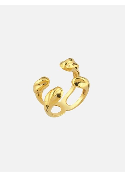 Çift Sıralı Asimetrik Yüzük Gold