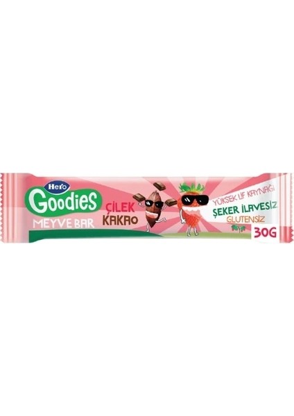 Nessiworld Hero Goodies Çilek Kakao Meyve Bar 30 gr