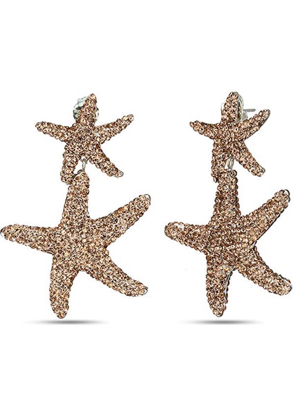 Royal Rose Crystal Sea Star Earrings