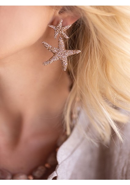 Royal Rose Crystal Sea Star Earrings modelleri