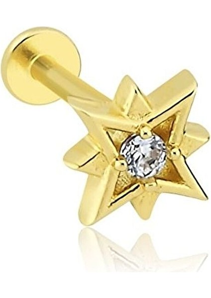 Tektaş Kutup Yıldızı Büyük 14 Ayar Altın Tragus Piercing