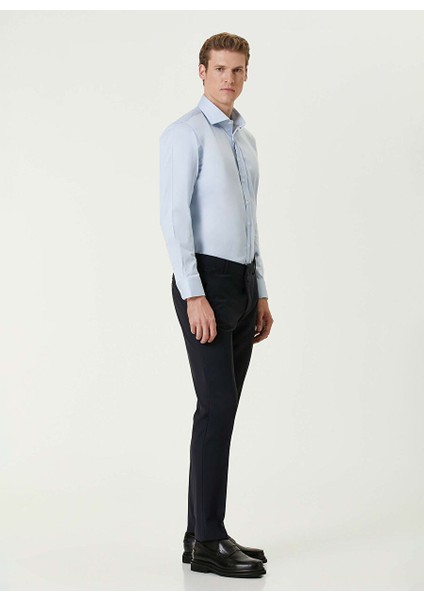 Açık Mavi Erkek Gömlek Slim Fit Düz Gömlek 1092990