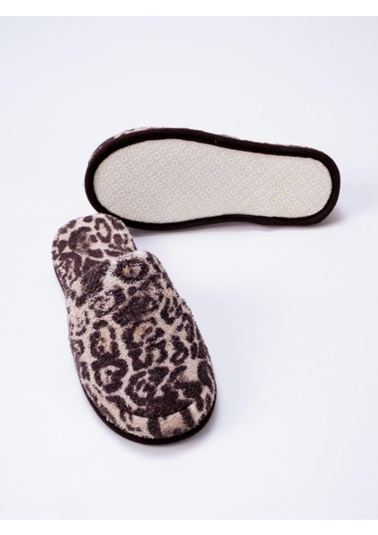 Leopar Desen Baskılı Havlu Terlik %100 Pamuk Unisex fiyatları