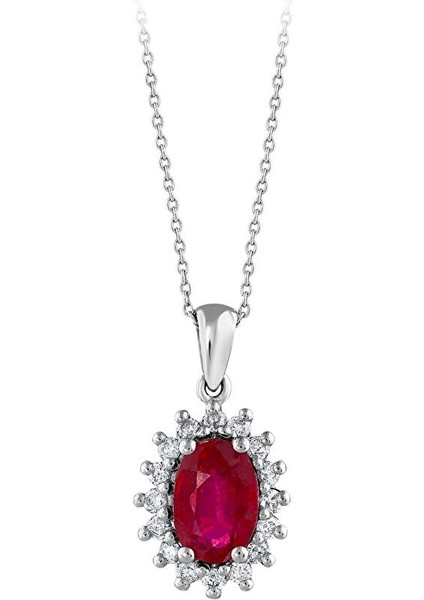 0.13 Karat Yakut Taşlı Pırlanta Kolye