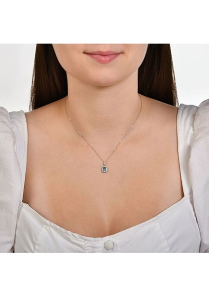 Mavi Topaz Taşlı Pırlanta Kolye fırsatları