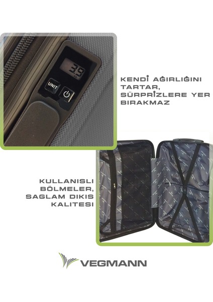 Tartılı Scavel Antrasit 3 Lü Valiz Seti fırsatları
