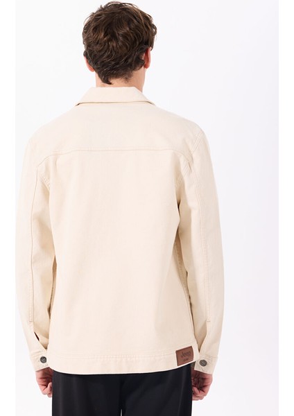 Ekru Erkek Relaxed Denim Ceket J5SM-CKT7222