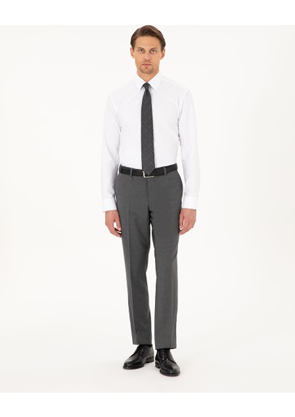 Beyaz Regular Fit Uzun Kollu Basic Gömlek