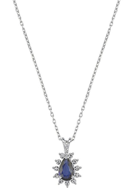0.04 Karat Safir Taşlı Pırlanta Kolye