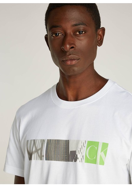 Beyaz Erkek Regular Fit Baskılı T-Shirt J30J326865YAF Cıty Block Tee modelleri