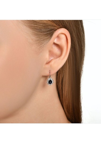 0.07 Karat Safir Taşlı Pırlanta Küpe