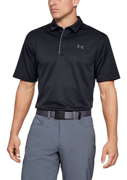 1290140-001-TECH P Siyah Erkek Polo T-Shirt