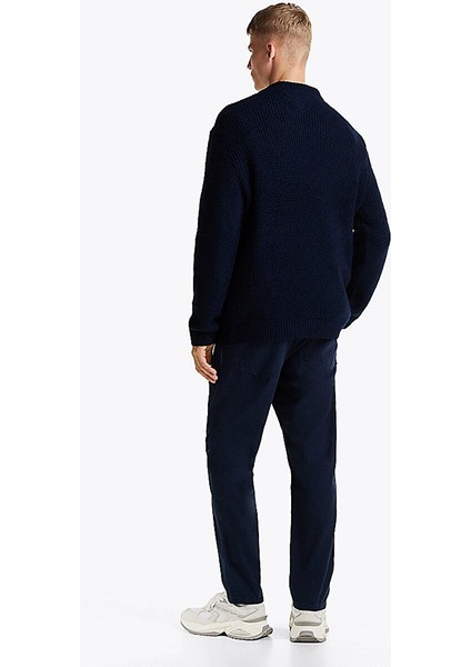 Lacivert Erkek Bisiklet Regular Fit Nakışlı Kazak DM0DM19431C1GTJM Reg Waffle Sweater