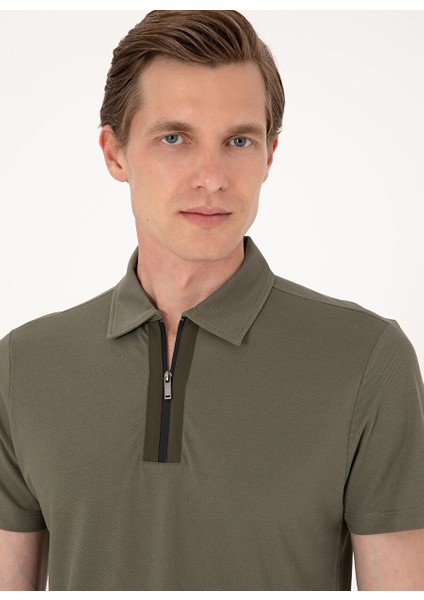 Haki Erkek Slim Fit Polo T-Shirt Feel fiyatları