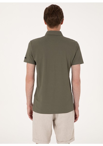 Haki Erkek Slim Fit Polo T-Shirt Feel indirimleri