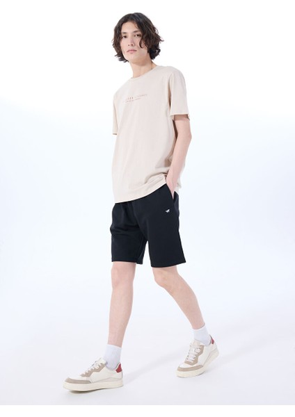 Siyah Erkek Basic Sweat Şort M5SM-SRT1113