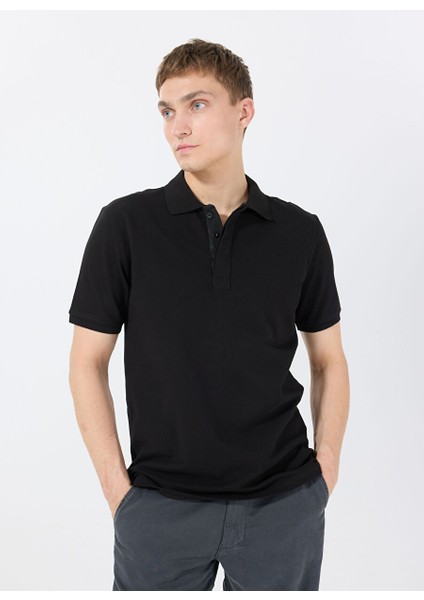Siyah Erkek Normal Polo T-Shirt STNPT0007 modelleri