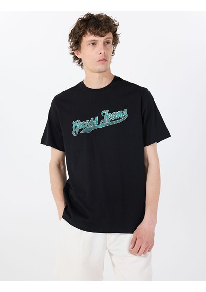 Siyah Erkek Regular Fit Desenli T-Shirt M5GI54K8FQ4JBLK Gj Ss Cn Reg 1981