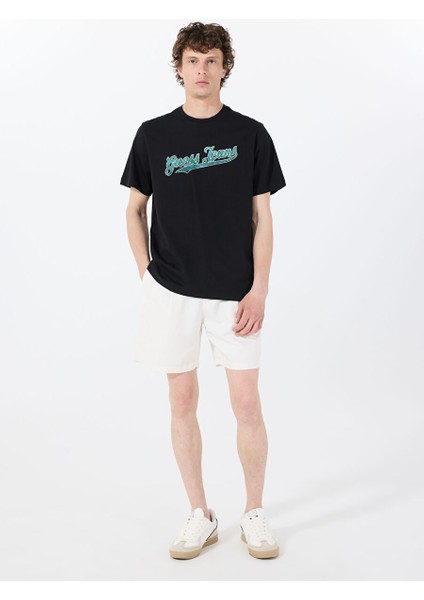 Siyah Erkek Regular Fit Desenli T-Shirt M5GI54K8FQ4JBLK Gj Ss Cn Reg 1981